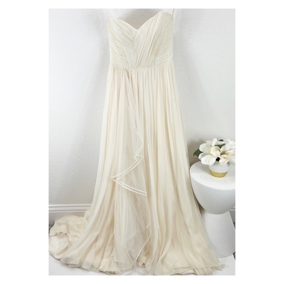 Hayley Paige Paloma 6409 Wedding Bridal Gown Strapless Sweetheart Ivory Size 4 - Picture 2 of 12